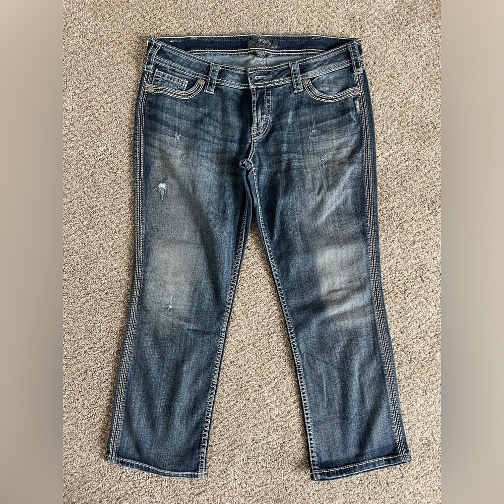 SILVER Twisted Capri Jeans